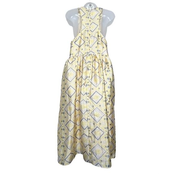 Baum Und Pferdgarten yellow abstract printed drop waist midi dress size 40 NEW - Picture 15 of 15